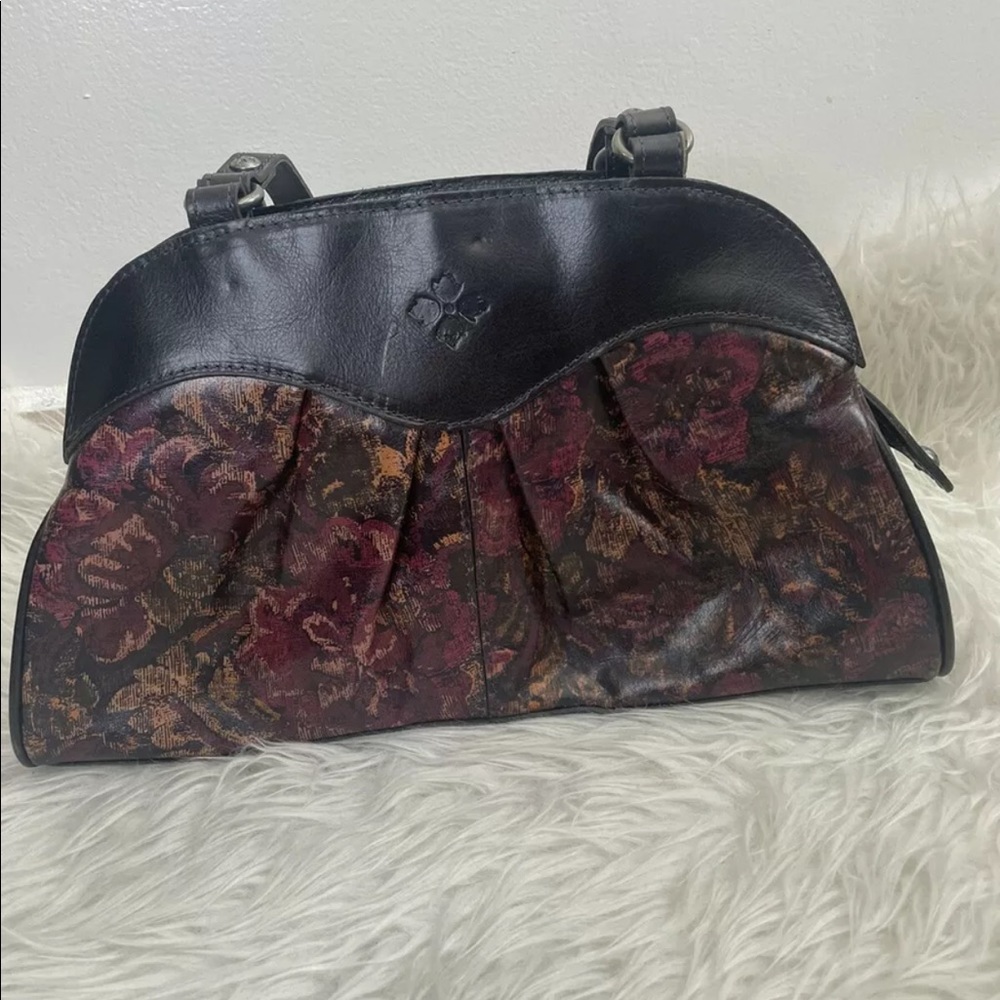 Patricia Nash Marcellara Oval Satchel In Black Multi In Great Condition